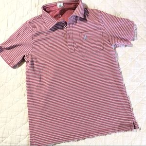 Johnnie-O Striped Polo Boys Pink Blue